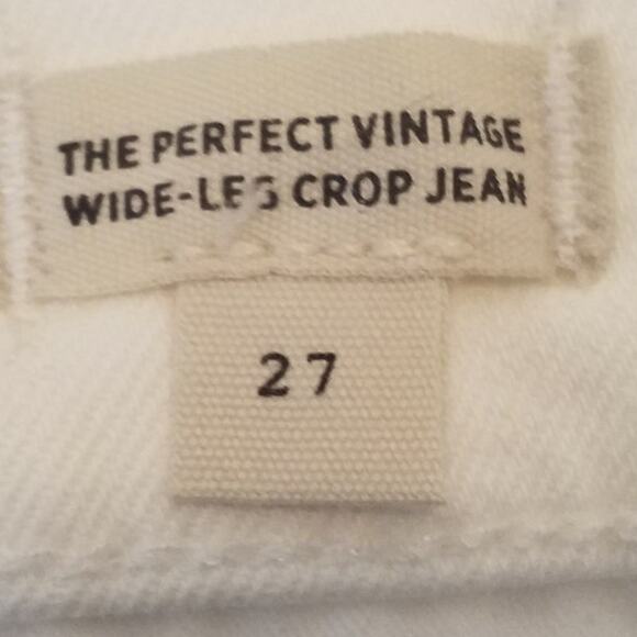 Madewell The Perfect Vintage Wide-Leg Crop Jean White Size 27 - Picture 7 of 9